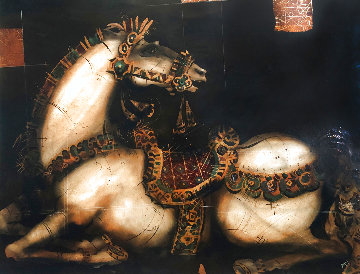 Courser 1995 51x39 Super Huge Original Painting - Csaba Markus Courser 1995 51x39 Super Huge Original Painting - Csaba Markus