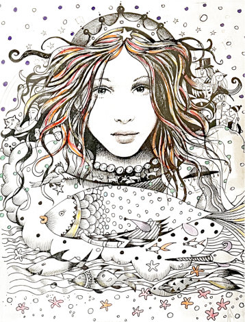 Mermaid of Love Embellished 2022 Limited Edition Print - Csaba Markus