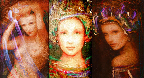 Portrait - Set of 3 2009 Framed  Embellished Serigraphs Limited Edition Print - Csaba Markus