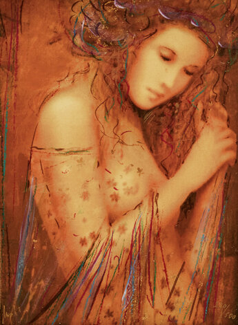 La Femme Adonia 2006 Embellished Serigraph on Wood Panel Limited Edition Print - Csaba Markus