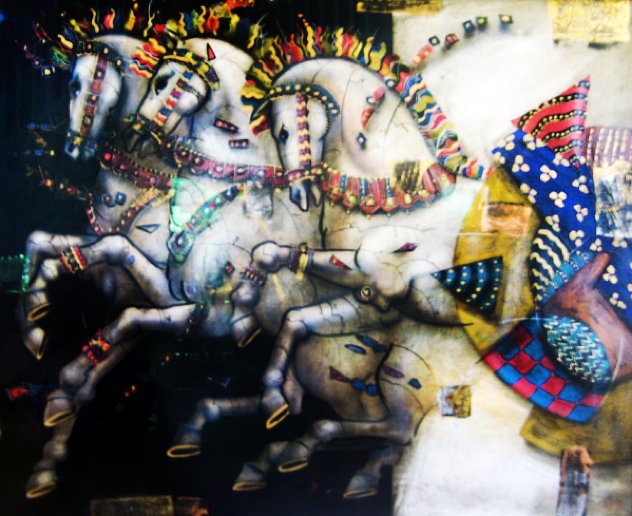 Untitled Painting (Horses) 1999 46x36 Huge Works on Paper (not prints) by Csaba Markus