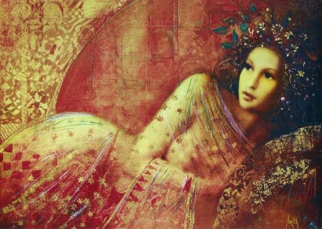 Waiting 2005 - Embellished on Panel Limited Edition Print - Csaba Markus