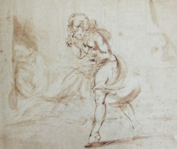 Girl Walking Drawing 1950 17x20 Works on Paper (not prints) - Reginald Marsh Girl Walking Drawing 1950 17x20 Works on Paper (not prints) - Reginald Marsh