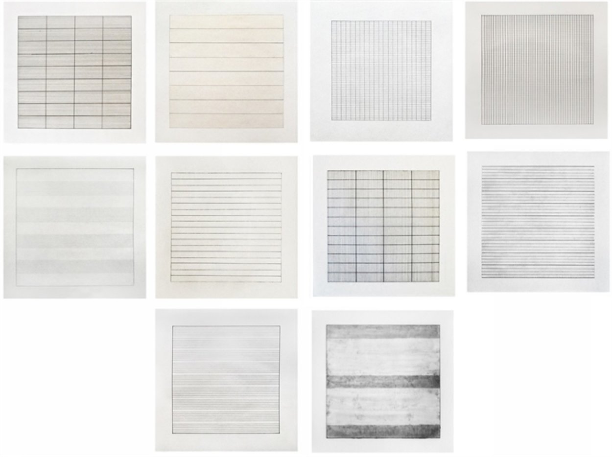 Paintings And Drawings: Stedelijk Museum Portfolio of 10 Limited Edition Print by Agnes Bernice Martin Paintings And Drawings: Stedelijk Museum Portfolio of 10 Limited Edition Print by Agnes Bernice Martin