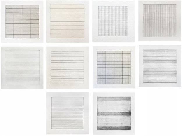 Paintings And Drawings: Stedelijk Museum Portfolio of 10 Limited Edition Print by Agnes Bernice Martin Paintings And Drawings: Stedelijk Museum Portfolio of 10 Limited Edition Print by Agnes Bernice Martin