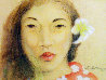 Hawaiian Girl Pastel  1984 19x22 Works on Paper (not prints) by Miguel Martinez - 0