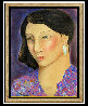 Annabella Oil Pastel 1985 30x40 Original Painting by Miguel Martinez - 1