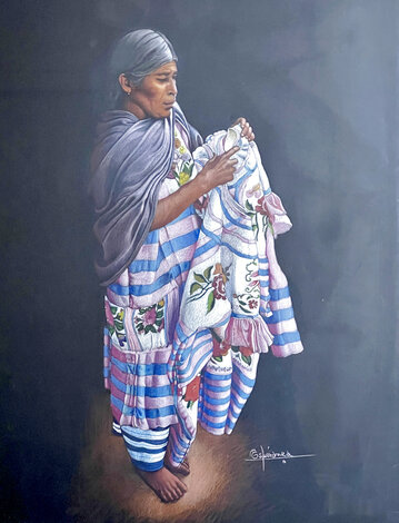 Nana  29x23 - Framed Pastel Original Painting - Esperanza Martinez