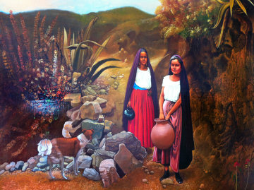 El Paisaje 31x43  Huge Original Painting - Esperanza Martinez 