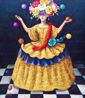 Jester 2003 49x39 Original Painting - Hector Martinez Jester 2003 49x39 Original Painting - Hector Martinez