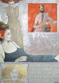 La Liberte 1998 29x21 Original Painting - Jean-Paul Loppo Martinez La Liberte 1998 29x21 Original Painting - Jean-Paul Loppo Martinez