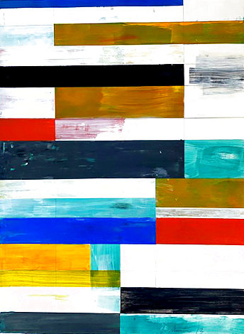 Abstract Composition 9 2013 37x29 Original Painting - Lloyd Martin