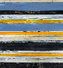 Composition in Blue, Yellow And Black 2012 21x22 Original Painting by Lloyd Martin - 1