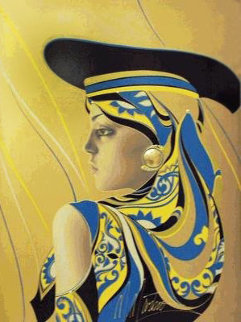 A La Mode, Golden Lady PP Limited Edition Print - Martiros Martin Manoukian A La Mode, Golden Lady PP Limited Edition Print - Martiros Martin Manoukian