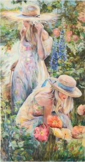 Two Women 52x28 Original Painting - Marysia Burr Two Women 52x28 Original Painting - Marysia Burr