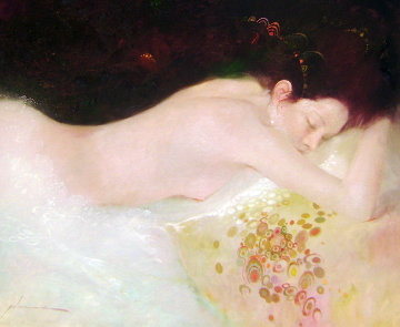 Untitled Reclining Nude 19x23 Original Painting - Felix Mas Untitled Reclining Nude 19x23 Original Painting - Felix Mas