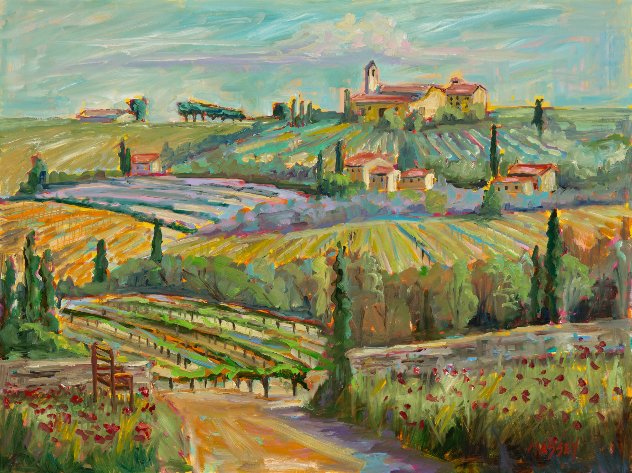 Spring on the Vine 2018 22x28 - Italy Original Painting by Marie Massey
