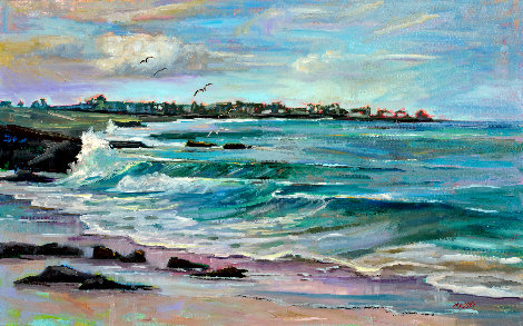 Dreams of Spanish Bay 2019 27x39 - Pebble Beach, California - Golf Original Painting - Marie Massey