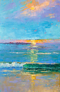 Carmel Beach Sunset 2020 36x24 Original Painting - Marie Massey Carmel Beach Sunset 2020 36x24 Original Painting - Marie Massey