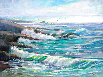 Dreams of Spanish Bay, Pebble Beach  2020 30x40 Huge - Carmel California Original Painting - Marie Massey