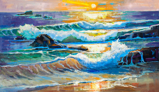 Peaceful Splendor 2023 28x48 - Huge - Pescadero, California Original Painting by Marie Massey