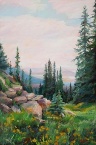 High Mountain Spring 42x30 - Huge Original Painting - Marie Massey