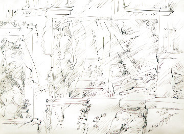 L'atelier Drawing 1969 34x40 Drawing - Andre Masson L'atelier Drawing 1969 34x40 Drawing - Andre Masson
