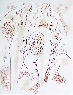 Femmes Aux Masques 1970 Limited Edition Print - Andre Masson