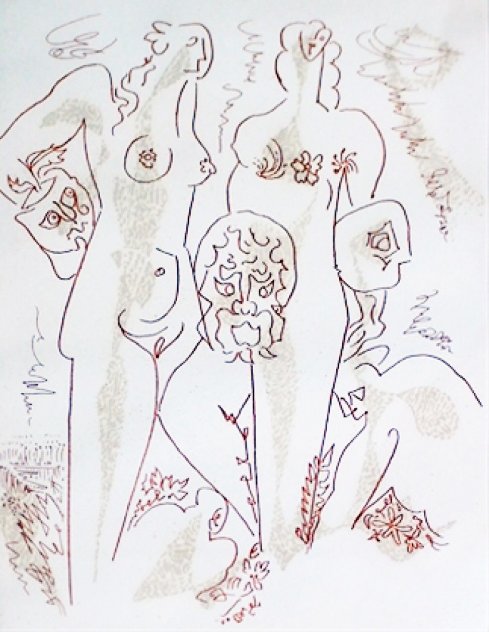 Femmes Aux Masques 1970 Limited Edition Print by Andre Masson