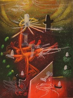 Je Fixe Des Vertiges (plate 1) From the Saison En Enfer Portfolio 1977 Limited Edition Print - Roberto Sebastian Matta Je Fixe Des Vertiges (plate 1) From the Saison En Enfer Portfolio 1977 Limited Edition Print - Roberto Sebastian Matta