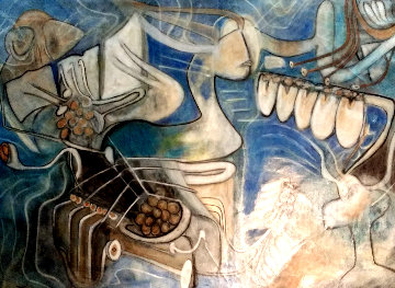 Concepcion En El Cosmos 1965 65x47 Super Huge Original Painting - Roberto Sebastian Matta Concepcion En El Cosmos 1965 65x47 Super Huge Original Painting - Roberto Sebastian Matta