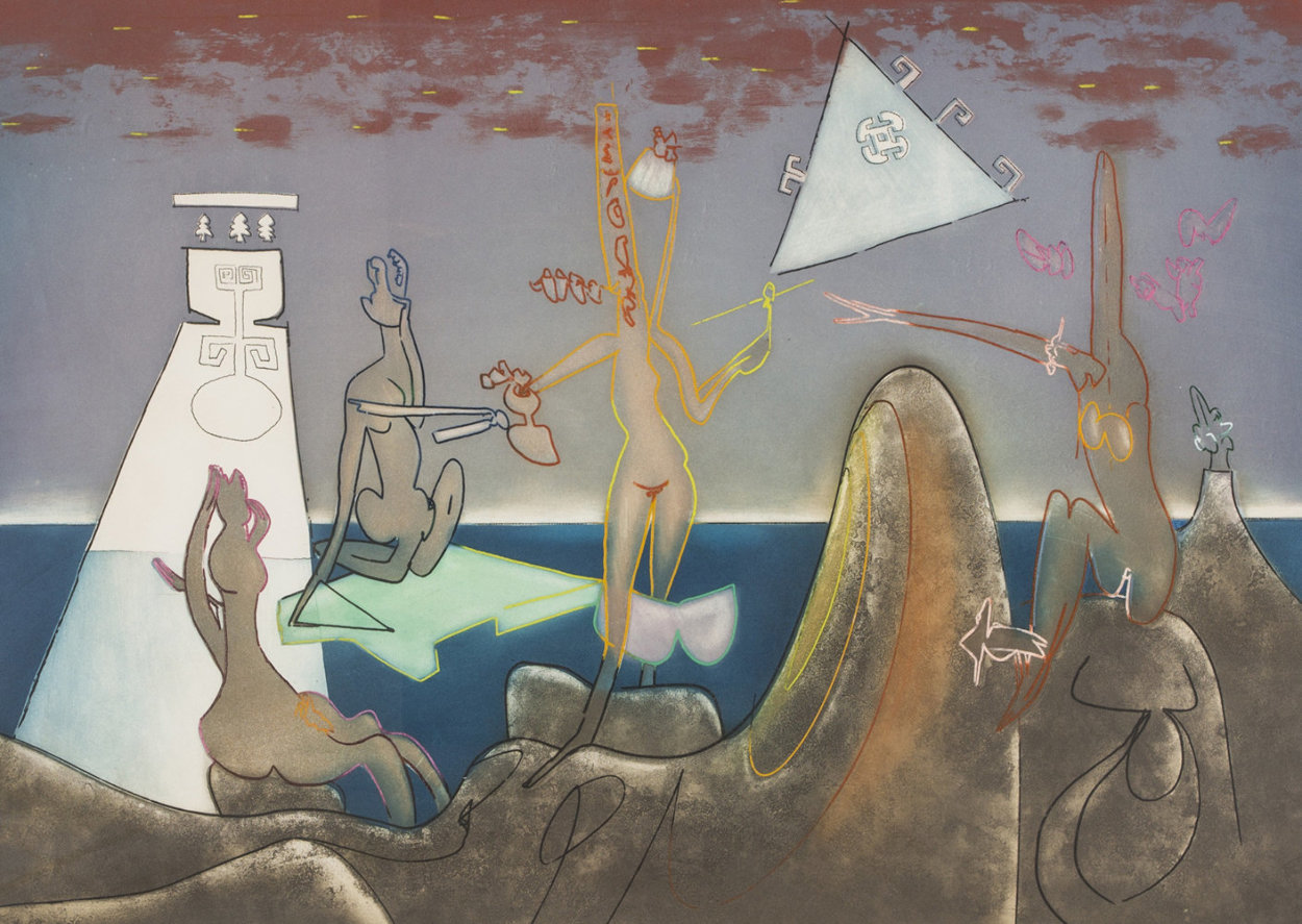 Four Am From l'Arc Obscur Des Heures  1975 Huge  Limited Edition Print by Roberto Sebastian Matta