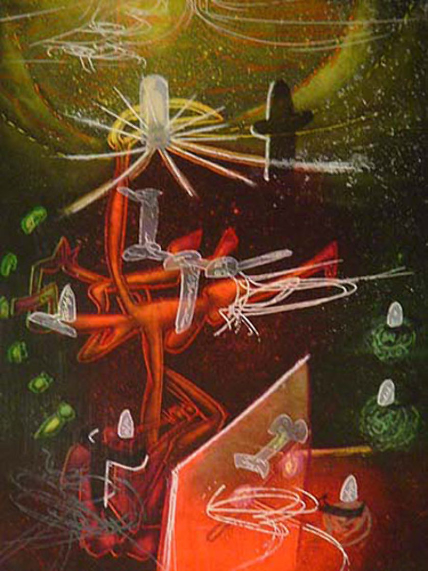 Je Fixe Des Vertiges, From The Saison En Enfer Portfolio 1977 Limited Edition Print by Roberto Sebastian Matta Je Fixe Des Vertiges, From The Saison En Enfer Portfolio 1977 Limited Edition Print by Roberto Sebastian Matta