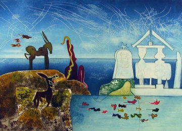 Hours of the Day Series, 8 A.M. 1975 Limited Edition Print - Roberto Sebastian Matta Hours of the Day Series, 8 A.M. 1975 Limited Edition Print - Roberto Sebastian Matta