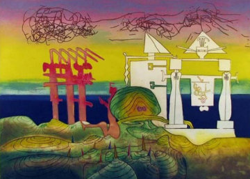 Hours of the Day, 8 P.M. 1975 Limited Edition Print - Roberto Sebastian Matta Hours of the Day, 8 P.M. 1975 Limited Edition Print - Roberto Sebastian Matta
