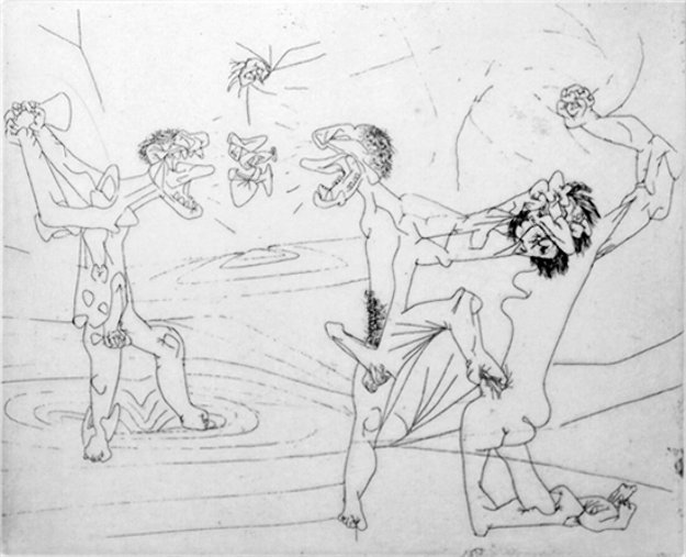 Untitled (From the New School Portfolio) 1947 (Early) Limited Edition Print by Roberto Sebastian Matta Untitled (From the New School Portfolio) 1947 (Early) Limited Edition Print by Roberto Sebastian Matta