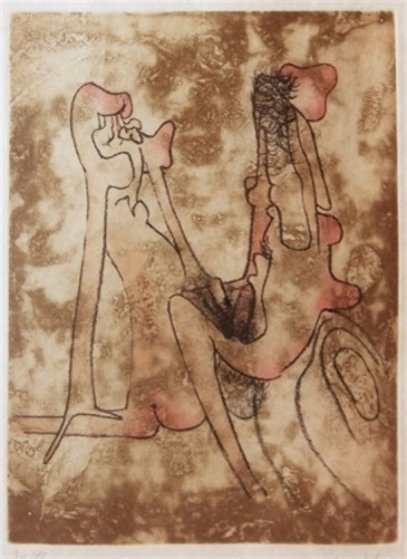 Unititled Etching From the Paroles Peintes Suite 1971 Limited Edition Print by Roberto Sebastian Matta Unititled Etching From the Paroles Peintes Suite 1971 Limited Edition Print by Roberto Sebastian Matta