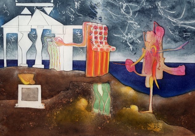 12 Pm From l'arc Obscur Des Heures 1975 Limited Edition Print by Roberto Sebastian Matta
