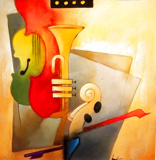 Symphony 2003 38x38 Huge Original Painting - Emanuel Mattini Symphony 2003 38x38 Huge Original Painting - Emanuel Mattini
