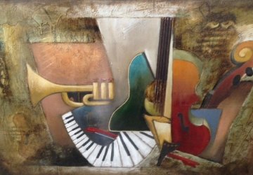 Orchestration Embellished 46x60 Limited Edition Print - Emanuel Mattini Orchestration Embellished 46x60 Limited Edition Print - Emanuel Mattini