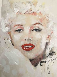 Marilyn Monroe Pearl Unique 19x13 Original Painting - Sid Maurer Marilyn Monroe Pearl Unique 19x13 Original Painting - Sid Maurer