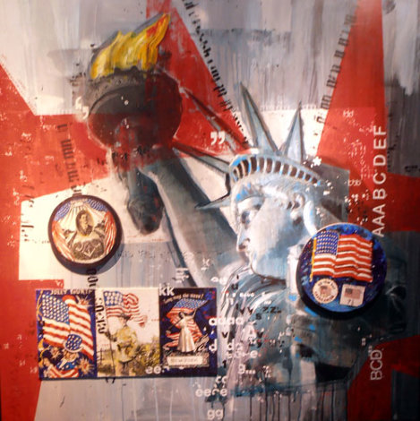 Let Freedom Ring (America Series) 50x50 Huge Original Painting - Sid Maurer