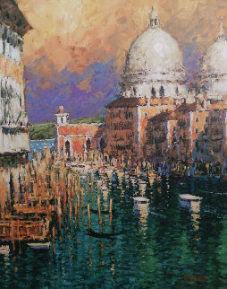 Busy on the Grand Canal Embellished 2006 - Venice, Italy Limited Edition Print - Marko Mavrovich