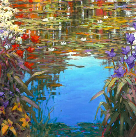 Giverny Spring 2015 Embellished Giclee on Canvas Limited Edition Print - Marko Mavrovich