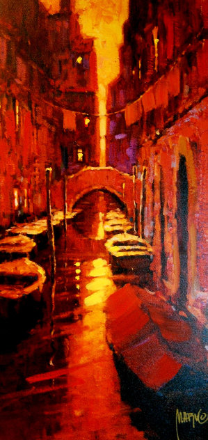 Sunset Canal 2005 Embellished Limited Edition Print by Marko Mavrovich