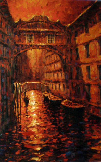 Silent Canal 2005 Embellished Limited Edition Print by Marko Mavrovich