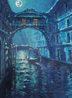 Blue Moon Over Venice Embellished AP 2006 Limited Edition Print - Marko Mavrovich