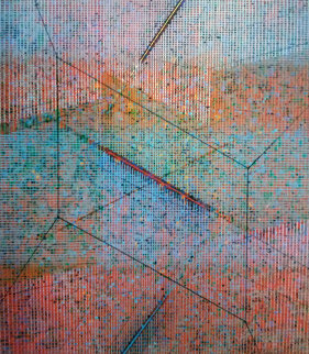 Incipient Geometry 1987 36x32 Huge Original Painting - Paul Maxwell Incipient Geometry 1987 36x32 Huge Original Painting - Paul Maxwell