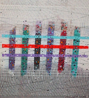 Fence/red Bar/red Raddle 1993 40x25 Original Painting - Paul Maxwell Fence/red Bar/red Raddle 1993 40x25 Original Painting - Paul Maxwell