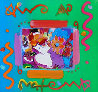 Flower Blossom Lady Collage Unique  2000 24x36 Works on Paper (not prints) by Peter Max - 0